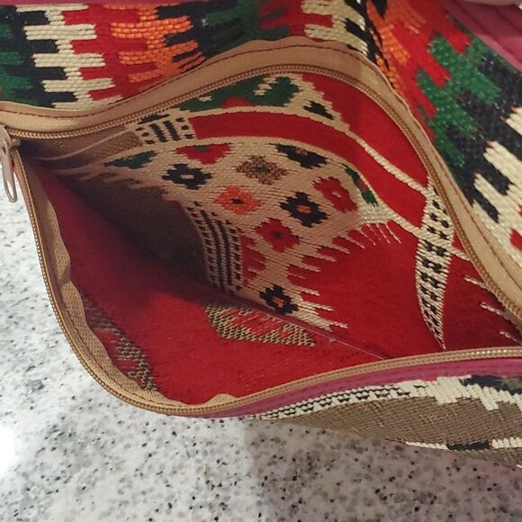 New Boho Aztec Southwestern Ethnic Weave Colorful Multicolor Large Shoulder Bag - Picture 7 of 10